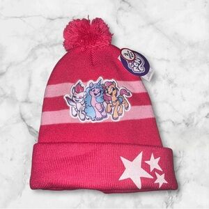 My Little Pony Pink Striped Beanie with Pom Pom NWT